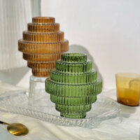 Bình Hoa Thủy Tinh Trụ Tròn Trang Trí Phòng Khách, Lọ Cắm Hoa Decor Phong Cách Hiện Đại