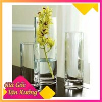 Bình hoa thủy tinh trụ tròn D12xH20, Lọ cắm hoa hình trụ trang trí *BAO BỂ VỠ*