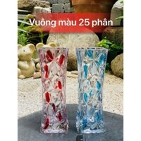 bình hoa thủy tinh vuông pha Lê siêu đẹp