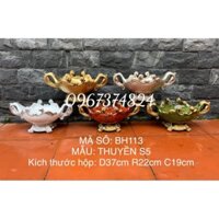 Bình hoa thuyền s5 composite mã bh113, lọ cắm hoa cao cấp, lọ hoa trang trí
