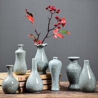 Bình hoa trang trí cao cấp thời trang, cắm hoa phòng khách, hoa khô, hoa giả, bình gốm phong cách Trung Quốc, hoa tươi thủy canh sáng tạo 7NBS