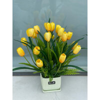 bình hoa tulip để bàn trang trí siu đẹp