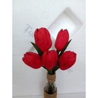 BÌNH HOA TULIP GIẢ TRANG TRÍ DECOR CAO CẤP - MÀU ĐỎ