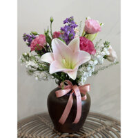 Bình hoa tươi thật 100% - Hoa lys mix, mẫu đơn - hoa tươi quận 1 - Magnolia Flower