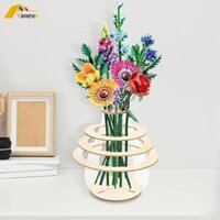 Bình hoa xếp hình bằng gỗ Trang trí cho văn phòng tại nhà Nhẹ Đa năng Dễ dàng lắp đặt Đế trưng bày trang trí thủ công