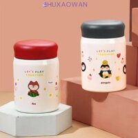 Bình hút chân không Mini ZHUXAOWAN, Hộp cơm trưa giữ nhiệt bằng thép không gỉ hoạt hình, Nồi súp cầm tay Chai nước sáng tạo dày