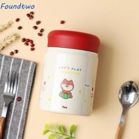Bình hút chân không Mini FOUNDTWO, Hộp cơm trưa giữ nhiệt hoạt hình di động, Nồi súp dày dễ thương Sáng tạo Cốc trà du lịch