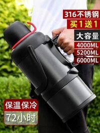 bình inox đựng nước Cốc cách nhiệt dung tích lớn 5000 ấm đun nước cách nhiệt 316 xe inox du lịch ngoài trời 5 lít chính hãng bình inox đựng nước uống binh dung nuoc cho be di hoc