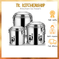 Bình inox giữ nhiệt cơm canh , nồi ủ nước, ủ cơm canh bằng inox 10L,20L,30L, nắp có quai cài chắc chắn