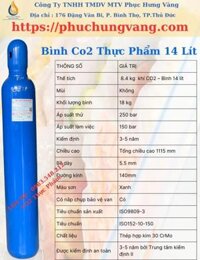 Bình Khí Co2 14 Lít – Dùng Tạo Ga Bia Nước Ngọt