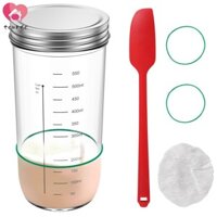 Bình khởi động bột chua có nắp Bộ hộp đựng bột thủy tinh miệng rộng có nắp đậy bằng silicon Vỏ vải có thể tái sử dụng SHOPSKC8771