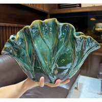 Bình lá sen, bình cắm hoa dáng lá sen gốm Bát Tràng, Bình lá sen men hoả biến, lá sen cắm hoa (Tặng kèm lưới định hình)