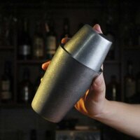 Bình lắc cocktail bằng thép không gỉ 304 có đế, bình lắc Boston, ly cocktail gia đình, cốc lắc nhỏ phong cách vintage DP6J