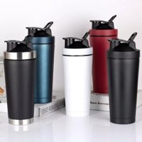 Bình Lắc Giữ Nhiệt có lò xo  Shaker 750ml Inox - Bình Lắc Shaker Tập Gym