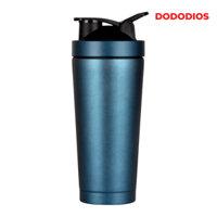 Bình lắc gym shaker thể thao inox giữ nhiệt + Tặng quả lắc - Xanh Ngọc - Hãng dododios