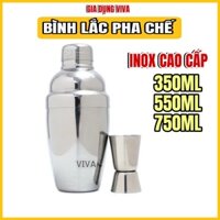 Bình lắc INOX pha chế cocktail trà sữa nhiều dung tích 350 - 750ml inox cao cấp VIVA