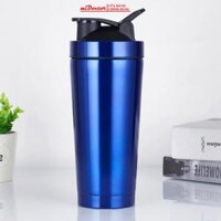 Bình Lắc Inox Tập Gym Shaker Cao Cấp Chính Hãng miDoctor 800ml  Chọn Màu Tặng Kèm Bóng Lò Xo Đánh Bột - Xanh Dương