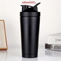 Bình Lắc Inox Tập Gym Shaker Cao Cấp Chính Hãng miDoctor 800ml  Chọn Màu Tặng Kèm Bóng Lò Xo Đánh Bột - Đen