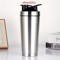 Bình Lắc Inox Tập Gym Shaker Cao Cấp Chính Hãng miDoctor 800ml  Chọn Màu Tặng Kèm Bóng Lò Xo Đánh Bột - Bạc