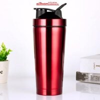 Bình Lắc Inox Tập Gym Shaker Cao Cấp Chính Hãng miDoctor 800ml  Chọn Màu Tặng Kèm Bóng Lò Xo Đánh Bột - Đỏ Nhũ