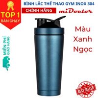 Bình Lắc Shaker Inox Gym Có Giữ Nhiệt Chính Hãng -  Turquoise Xanh Ngọc