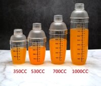 Bình Lắc Shaker Nhựa Pha Chế Cocktail Vạch Đen