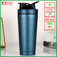 Bình Lắc Tập Gym Giữ Nhiệt Inox 304 800ml Màu Xanh Ngọc – Bình Đựng Nước Tập Thể Thao Đi Kèm Lắc Lò Xo Inox