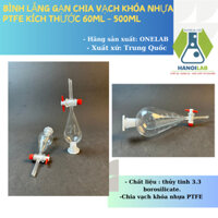 Bình lắng gạn chia vạch khóa nhựa PTFE Onelab kích thước 60ml - 500ml- YTHN