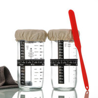 Bình lên men bột chua 24oz Hộp đựng khởi động bột chua trong suốt Bình thủy tinh Bột chua Dụng cụ làm bánh Miệng rộng có nắp Bình Dụng cụ làm bánh