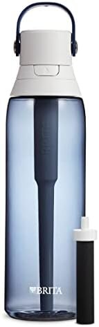 Bình lọc nước Brita cách nhiệt có ống hút, an toàn tái sử dụng, không chứa BPA, dung tích 26 ounce, thiết kế bầu trời đêm.
