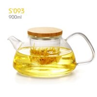 Bình lọc trà hoa thủy tinh 900ml S093 - Ấm trà thủy tinh có lọc cho 4 - 6 người Shop Samahome