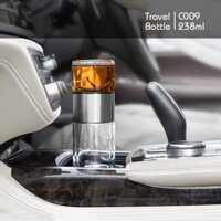 Bình lọc trà thủy tinh di động C009 170_238ml - Ấm trà thủy tinh có lọc trà cho di chuyển, du lịch Samahome Shop
