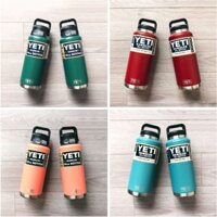 Bình Ly Giữ Nhiệt YETI Rambler 36oz 26oz 768ml 18oz 532ml 10oz 285ml Nắp ống hút Chug cap Hot Shot Straw Cup thép ko rỉ