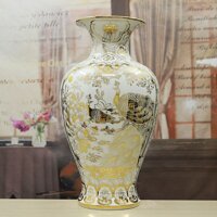 Bình Minh Châu Gốm Bát Tràng Vẽ Vàng 24k H60 BG152