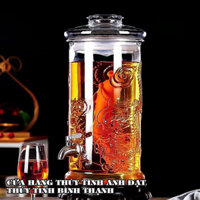 Bình Ngâm Rượu bình thủy tinh Dày Trụ Rồng 10L Keo Ngâm rượu Thủy Tinh Trụ Rồng