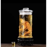 Bình Ngâm Rượu Đinh Lăng 10L 12L 15L (Có Van/Không Van) Trụ Rồng, Bình Thủy Tinh Sâm Ngâm Đinh Lăng Đẹp Có Vòi/Không Vòi