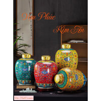 Bình ngâm rượu gốm sứ , bình ngâm rượu phong thủy 5 lít , 10 lít , 18 lít , 28 lít