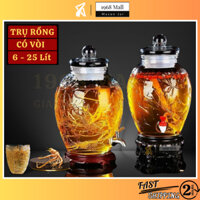 Bình Ngâm Rượu Sâm Chum Thủy Tinh 6L 8L 10L 15L 19L 25L 30L Dày Nặng Không Đế 6 8 10 15 19 25 30 Lít