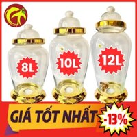 Bình Ngâm Rượu Thủy Tinh 8 Lít 10 Lít 12 Lít Phú Hòa Có Vòi & Không Vòi. Bình Ngâm Rượu 8L Đựng Sâm Có Van/Không Van