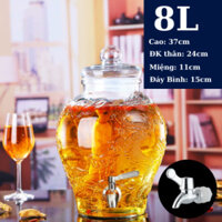 Bình ngâm rượu thuỷ tinh Chum Rồng 8 Lít ( DUNG TÍCH THỰC 7L )