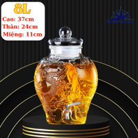 Bình ngâm rượu thuỷ tinh Chum Rồng 8 Lít ( DUNG TÍCH THỰC 7L )