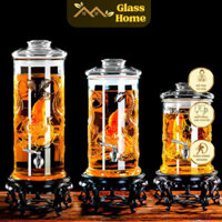 Bình ngâm rượu Thuỷ Tinh Dáng Trụ Có vòi, Không vòi Nắp Có Ron Kính Hơi Từ 4.5L, 5.5L, 6.5L, 8.5L