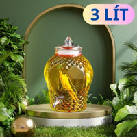 BÌNH NGÂM RƯỢU THỦY TINH KIM CƯƠNG 3 LÍT ( DUNG TÍCH THỰC 2.5L )