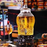 Bình Ngâm Thủy Tinh 10 Lít Dáng Chum Hoạ Tiết Kim Cương 8833 - 10L