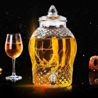 Bình Ngâm Thủy Tinh 10 Lít Dáng Chum Hoạ Tiết Kim Cương 8833 - 10L