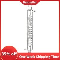 Bình ngưng thủy tinh Borosilicate với 24 / 40 Lắp Áo khoác dài 300mm Phòng thí nghiệm Kính ngưng tụ Serpentine Ống bền