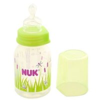 Bình nhựa cổ thường núm sillicone NUK 110ML