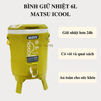 BÌNH NHỰA GIỮ NHIỆT NƯỚC ĐÁ MATSU ICOOL 6L bình lớn đựng nước uống chứa bia trà đá mang theo du lịch chơi thể thao