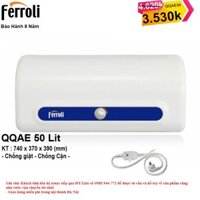 BÌNH NÓNG LẠNH FERROLI QQ AE 50 LÍT chống cặn, chống giật