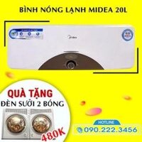 Bình nóng lạnh gián tiếp Midea ngang D20-25HA1 - TẶNG ĐÈN SƯỞI